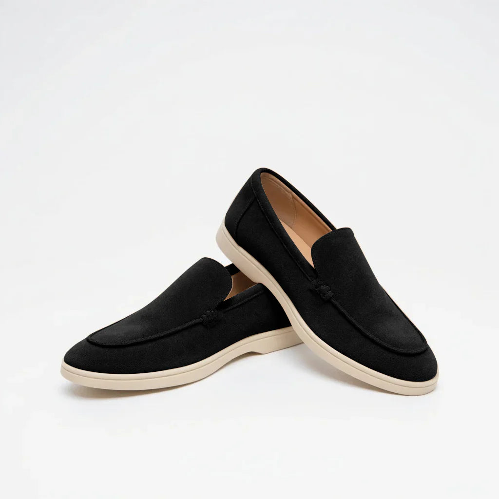 Modern Moccasin Style in Sand Beige Suede